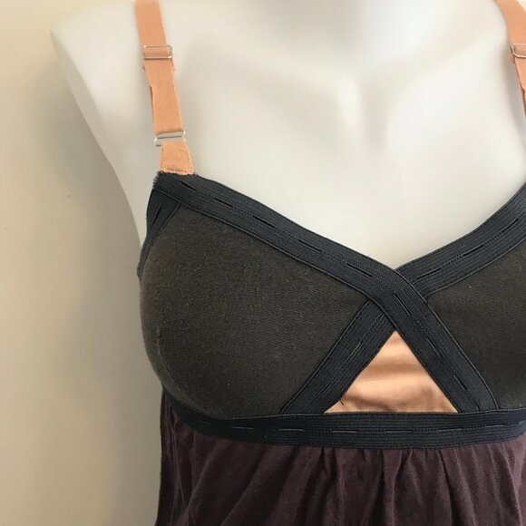 VPL Tank Convexity Breaker Cami Color Block Flowy Top Shirt Empire Waist Sz L - Picture 10 of 12